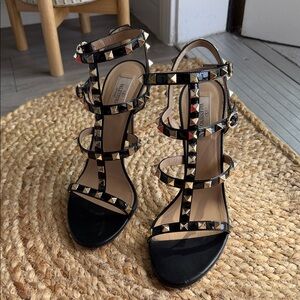 Valentino Black Rockstud Heels Size 40
